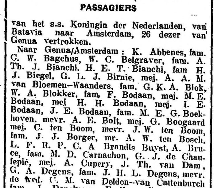19290427 Nieuwe Rotterdamsche Courant passagier AE Bolt