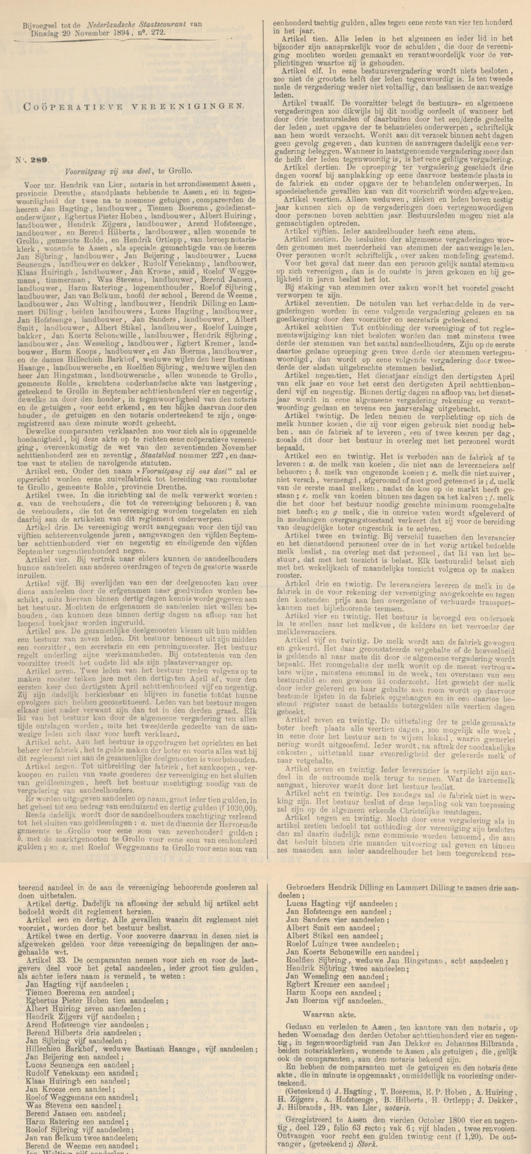 18941120-krant-Staatscourant-oprichting VZOD-samengesteld
