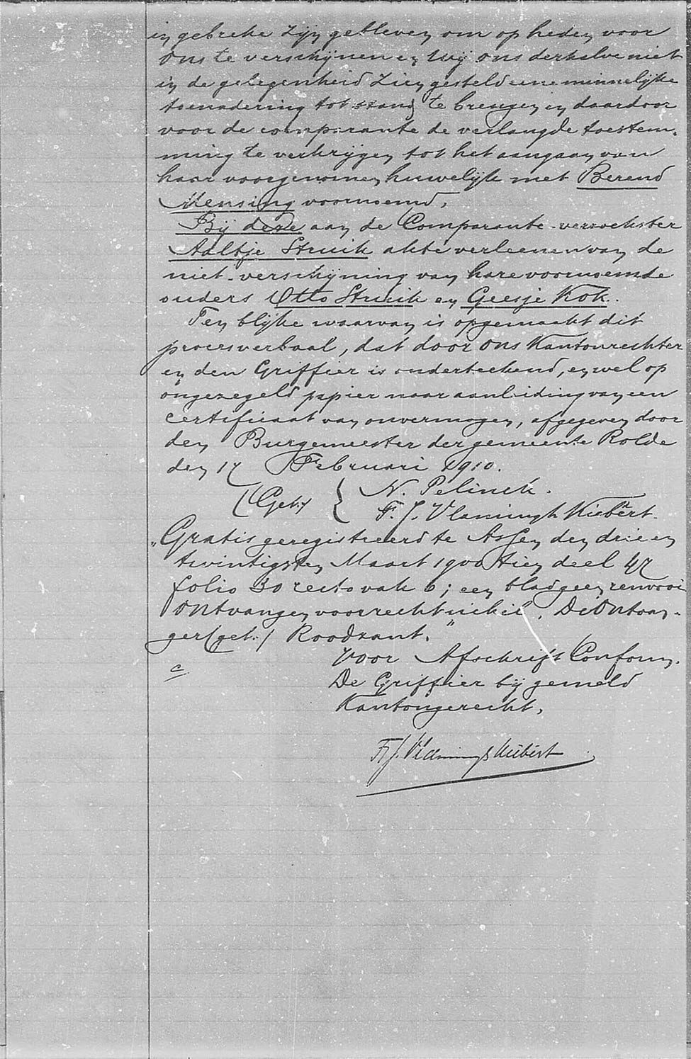 Register schrijven uitspraak huwelijk 1910 02