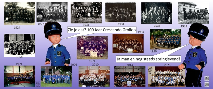 Fotowand tgv 100 jaar Crescendo mmv Stichting Old Grol