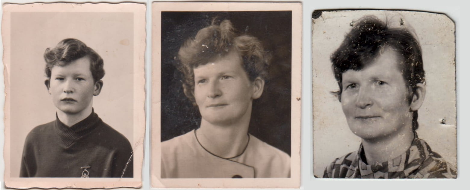 pasfoto's 50er, 60er en 70er jaren van mijn moeder Jantien Langejans Sijbring uit Grolloo